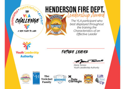 Youth Leadership Authority Award Certificates